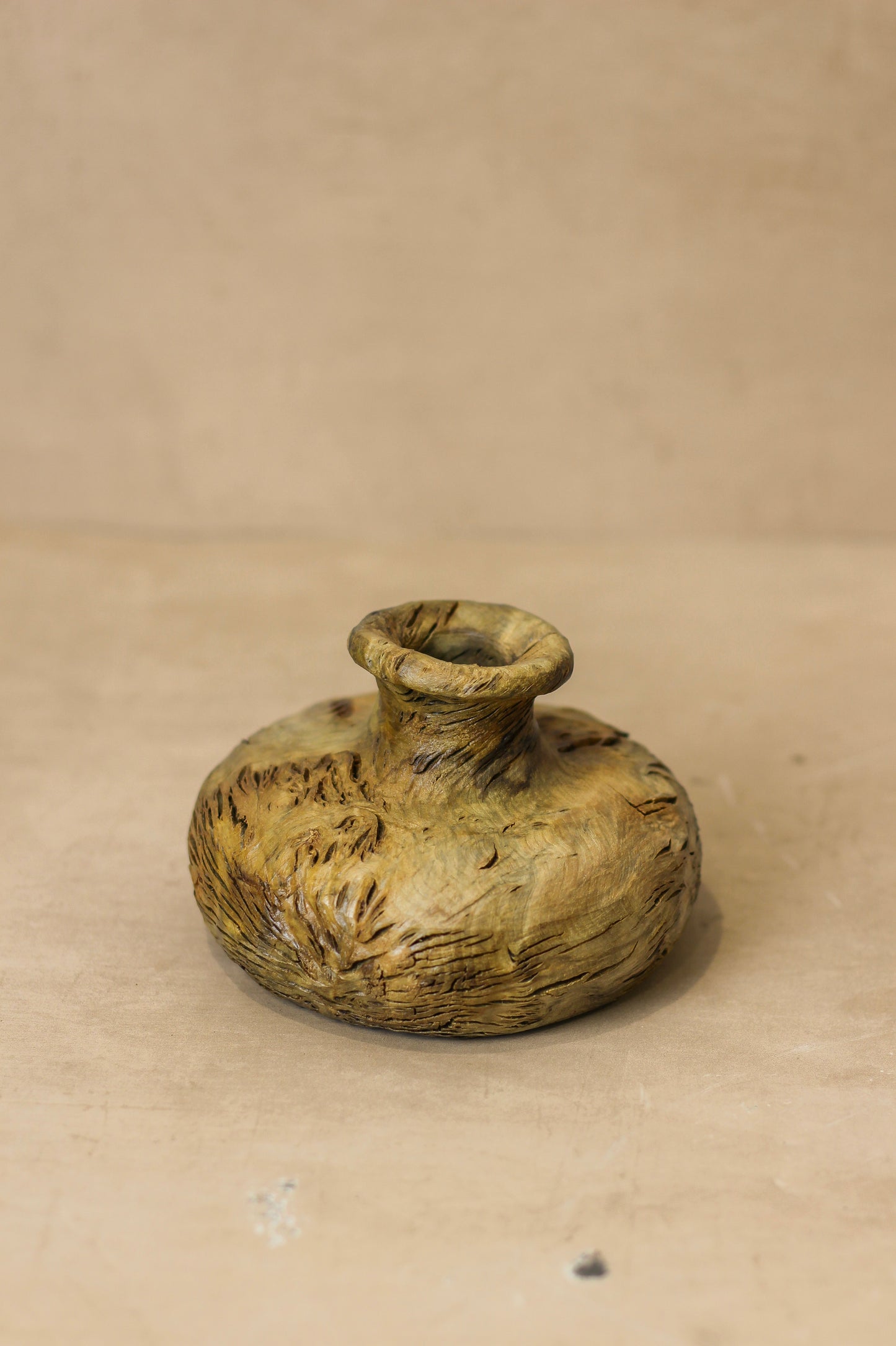 Vintage Small Wood Vase - No 1