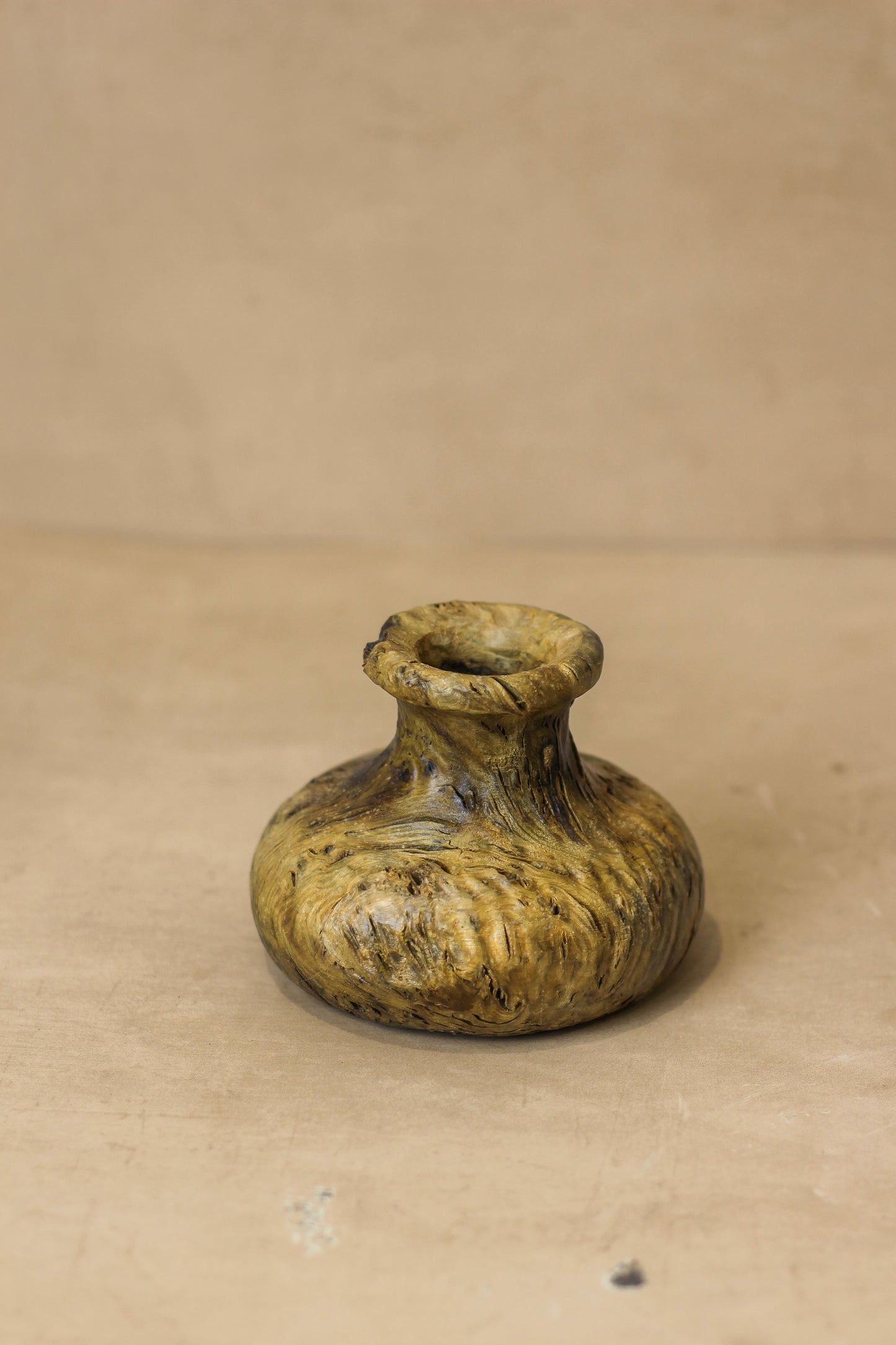 Vintage Small Wood Vase - No 4