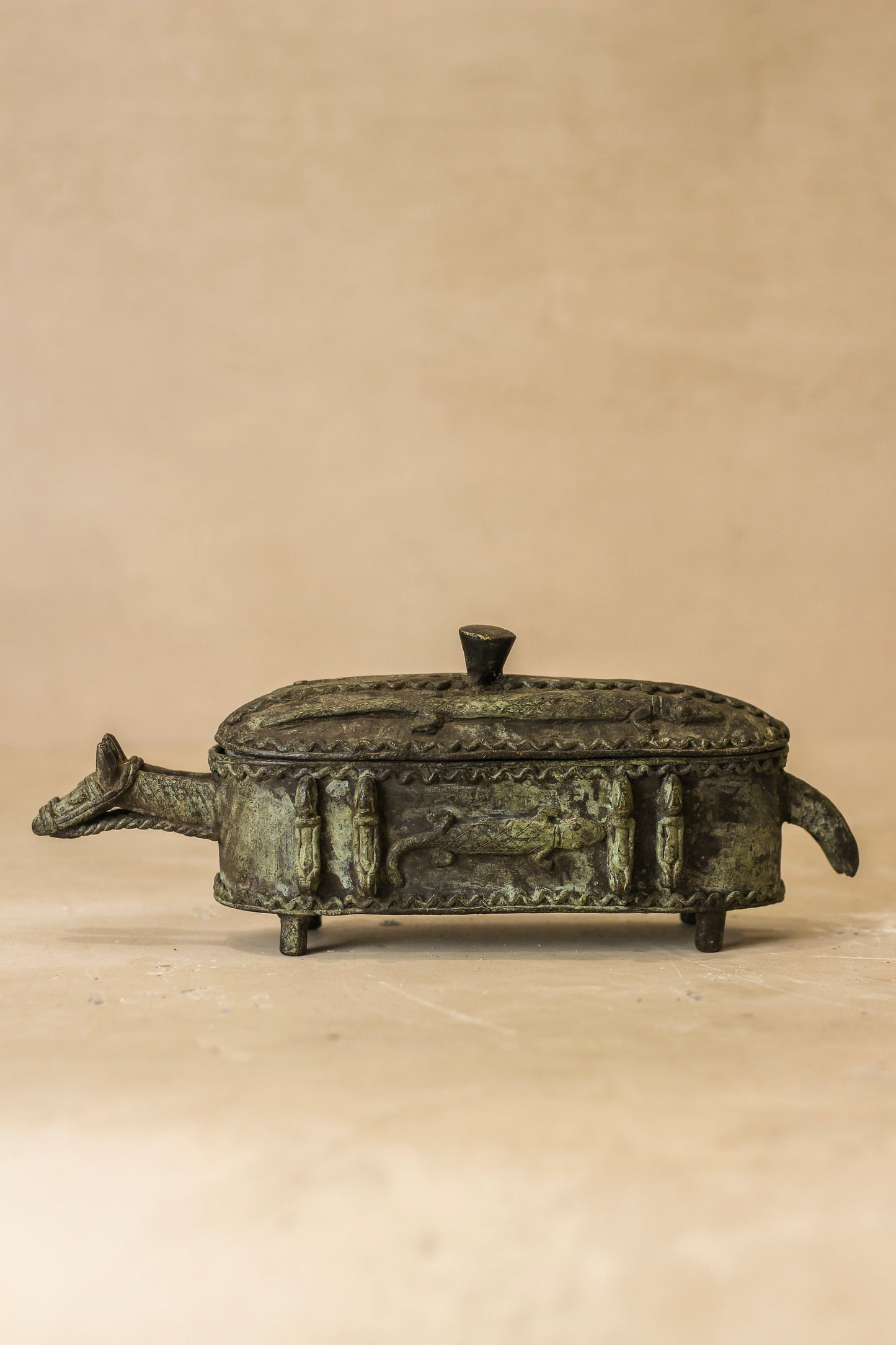 Benin Bronze Oba Box - 60.1