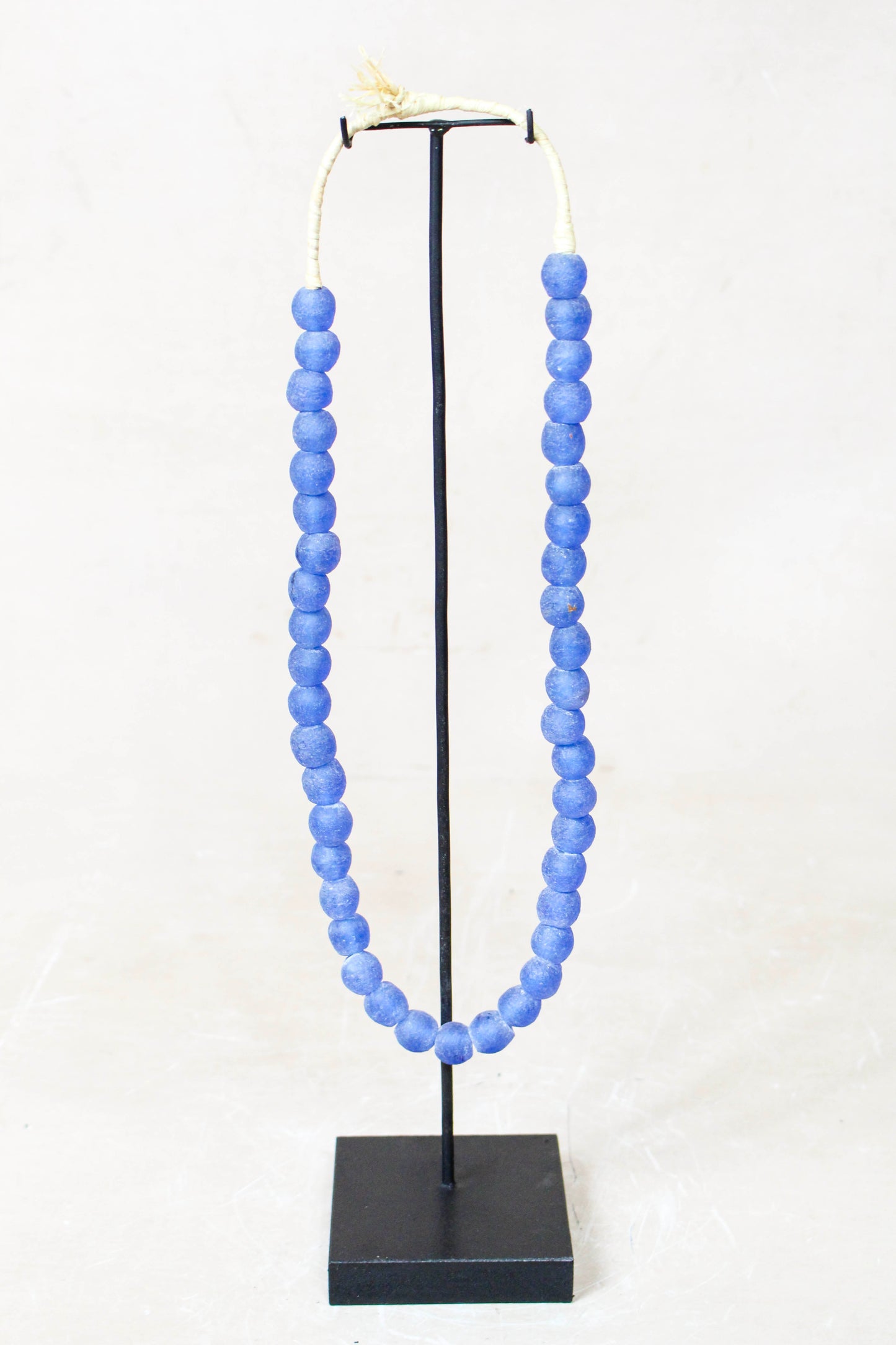 Ghana Glass Beads Necklace, Blue - 85.17