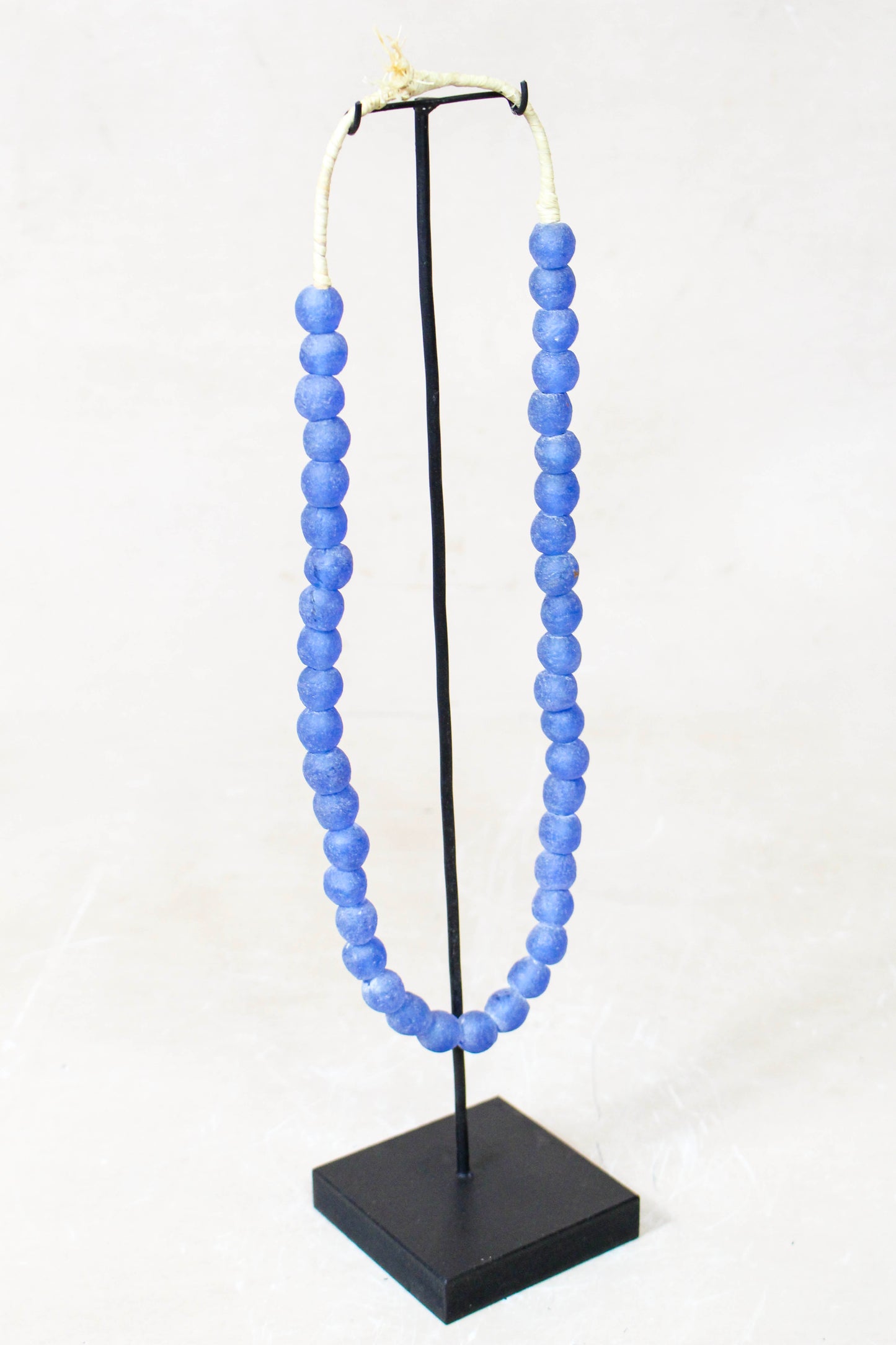 Ghana Glass Beads Necklace, Blue - 85.17