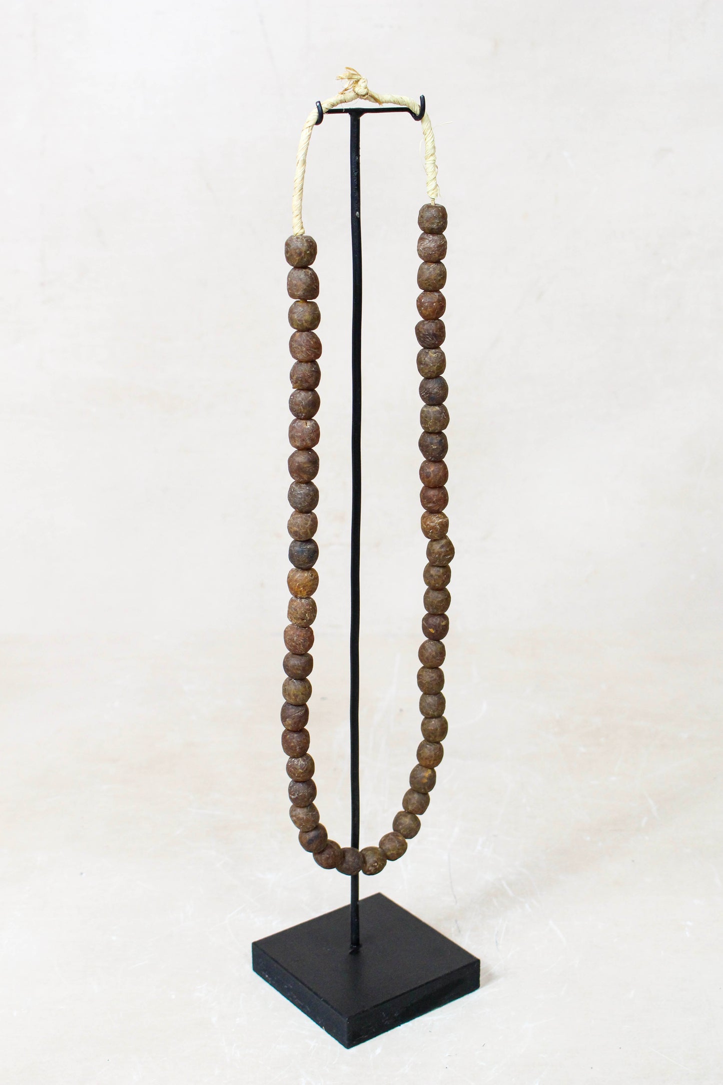 Ghana Glass Beads Necklace, Brown - 85.20