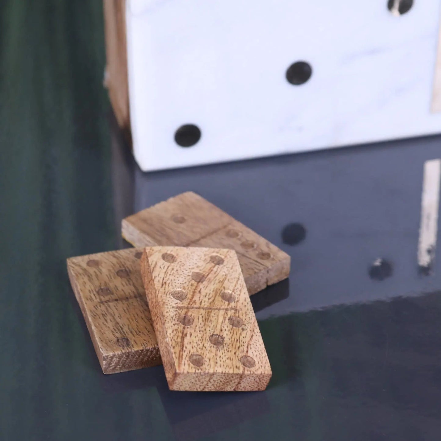 Osian Marble Lid Luxury Dominoes Set