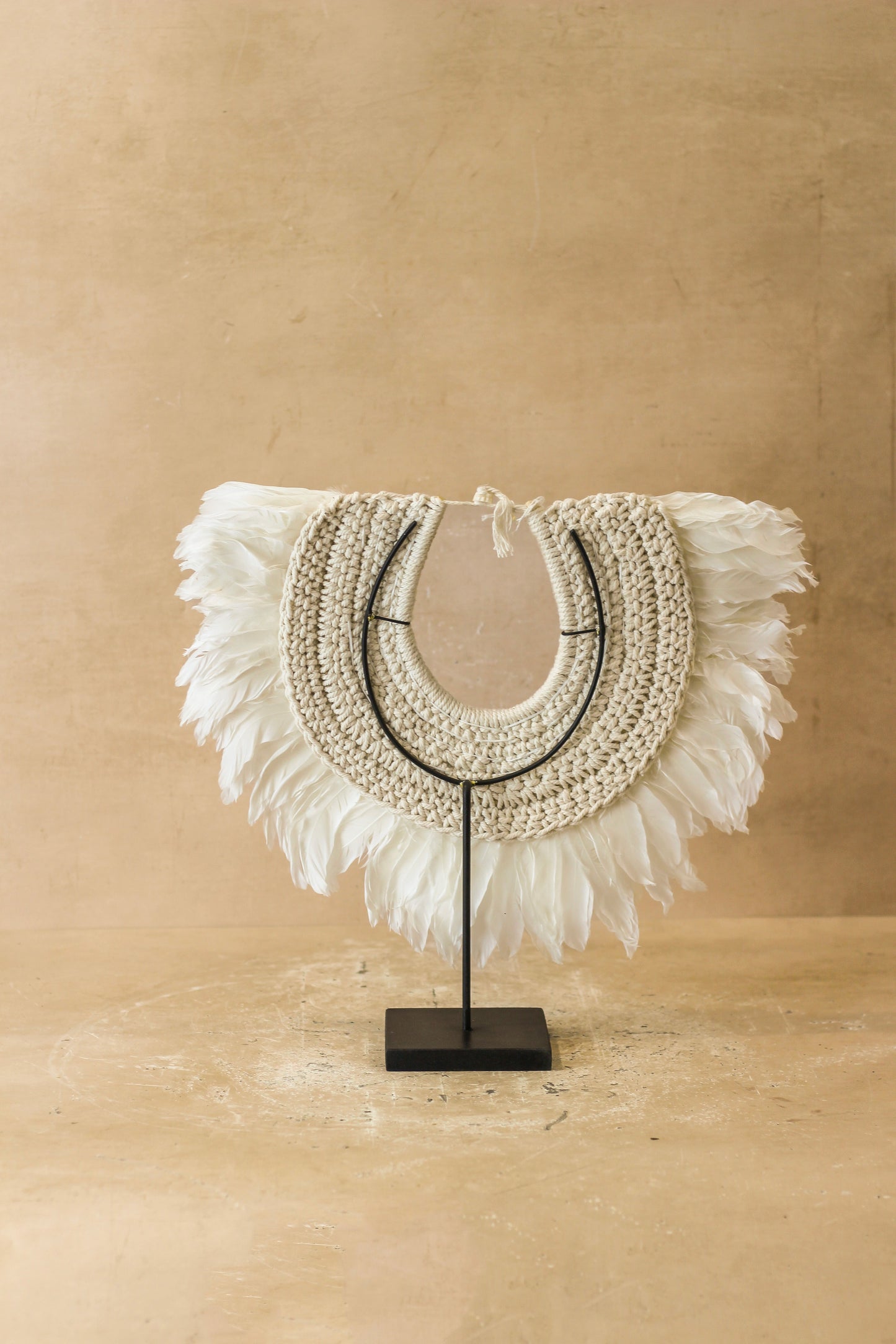 Handmade Feathers and Beads Necklace - 22.6