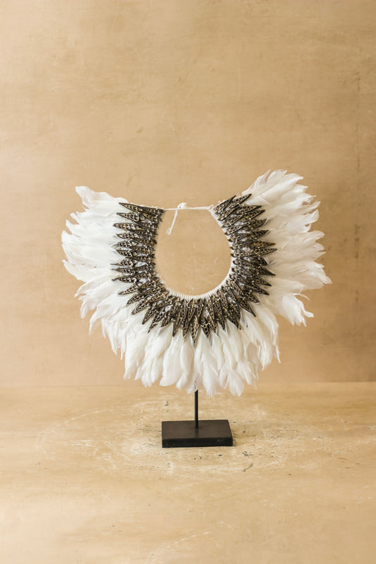Handmade Feathers and Shell Necklace - 22.7