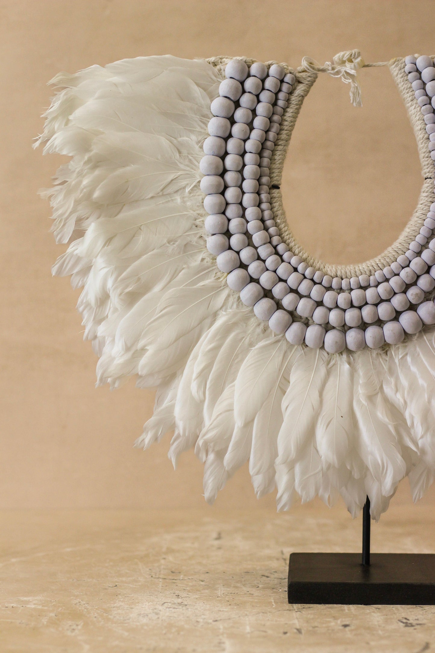 Handmade Feathers and Beads Necklace - 22.6
