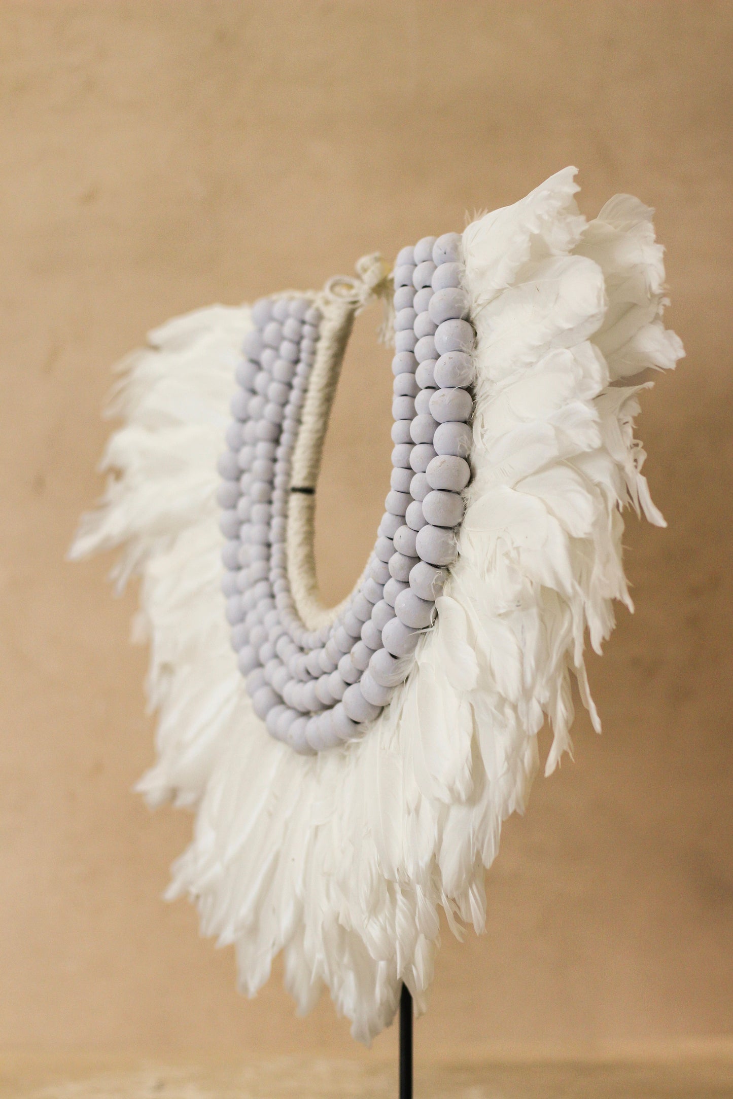 Handmade Feathers and Beads Necklace - 22.6