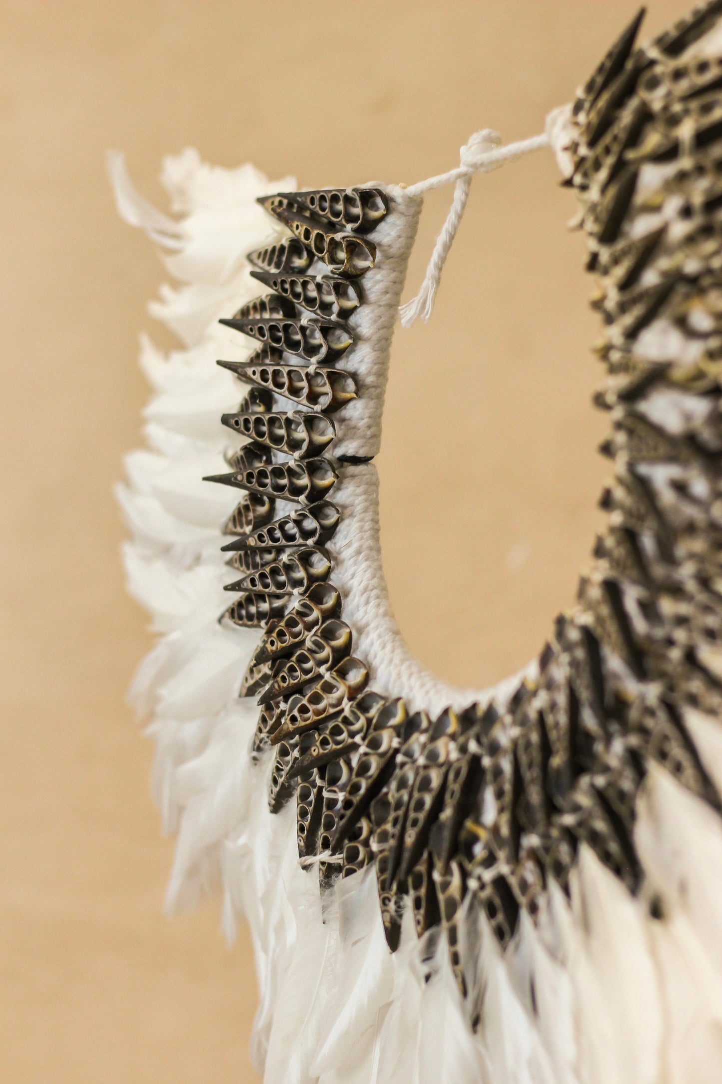 Handmade Feathers and Shell Necklace - 22.7