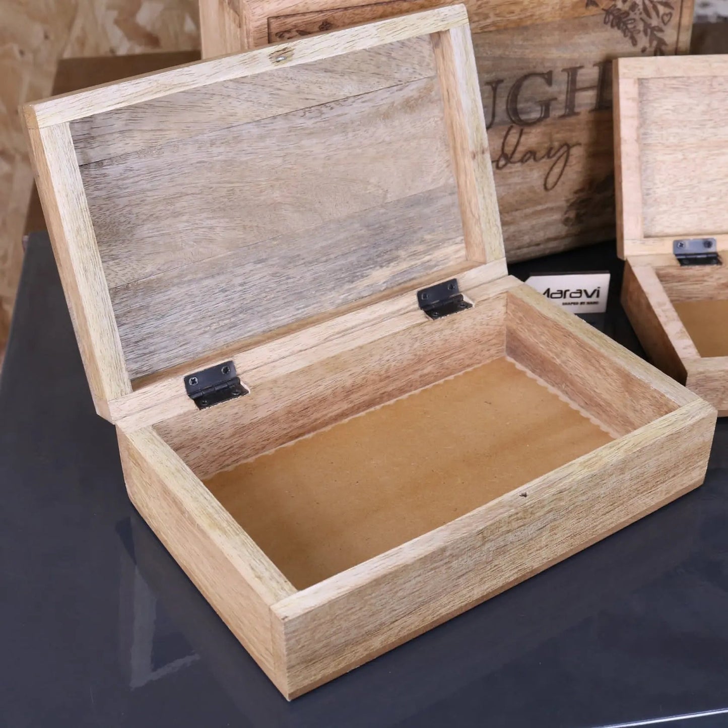 Noakh Live Laugh and Love Wooden Storage Boxes with Lids