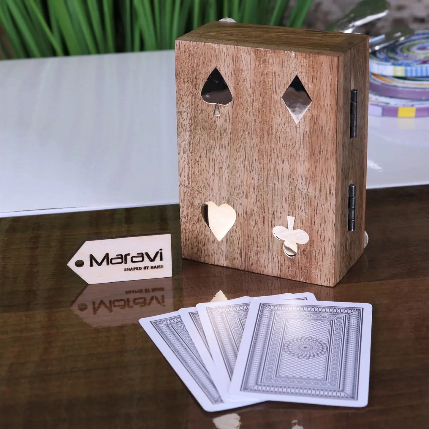 Mahe Wooden Playing Card Box