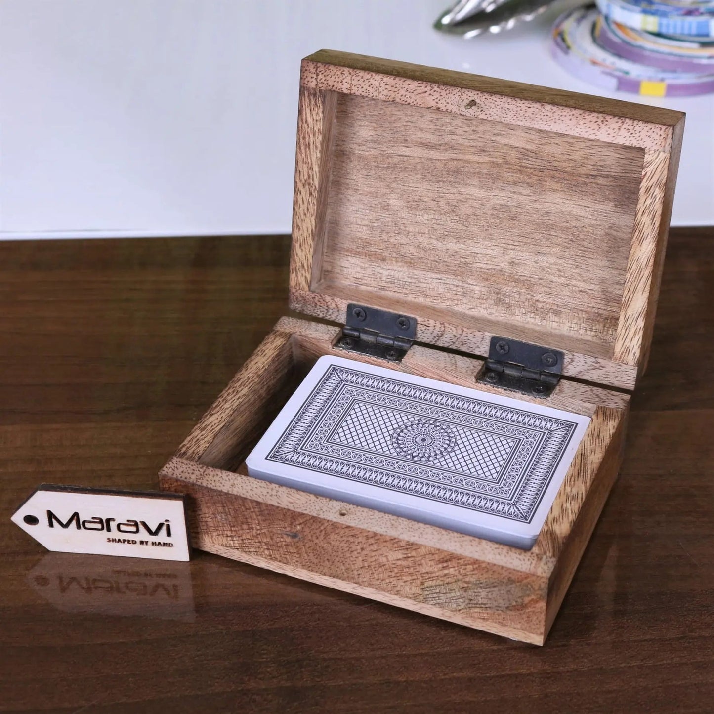 Mahe Wooden Playing Card Box