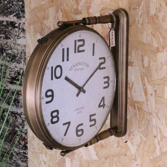 Kensington Station Railway Style Double Sided Clock