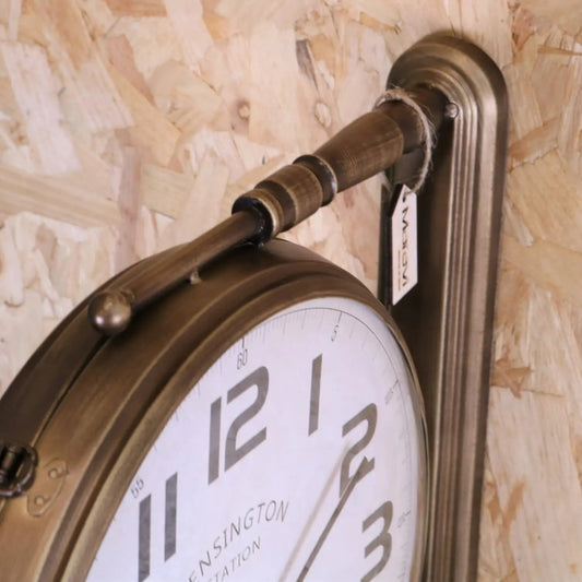 Kensington Station Railway Style Double Sided Clock