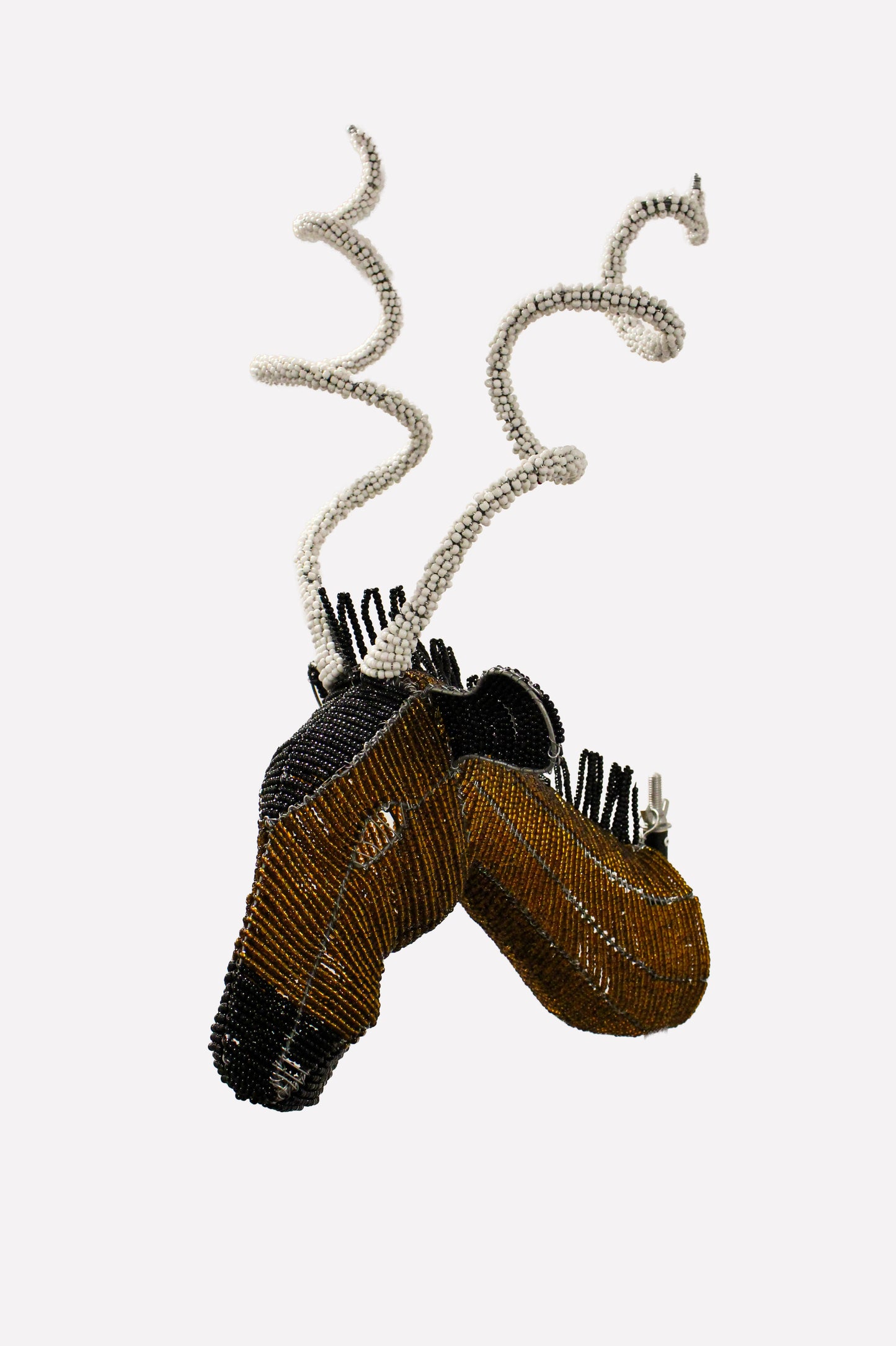 Beaded Antelope Wall Sculpture - Hand made - 17.9