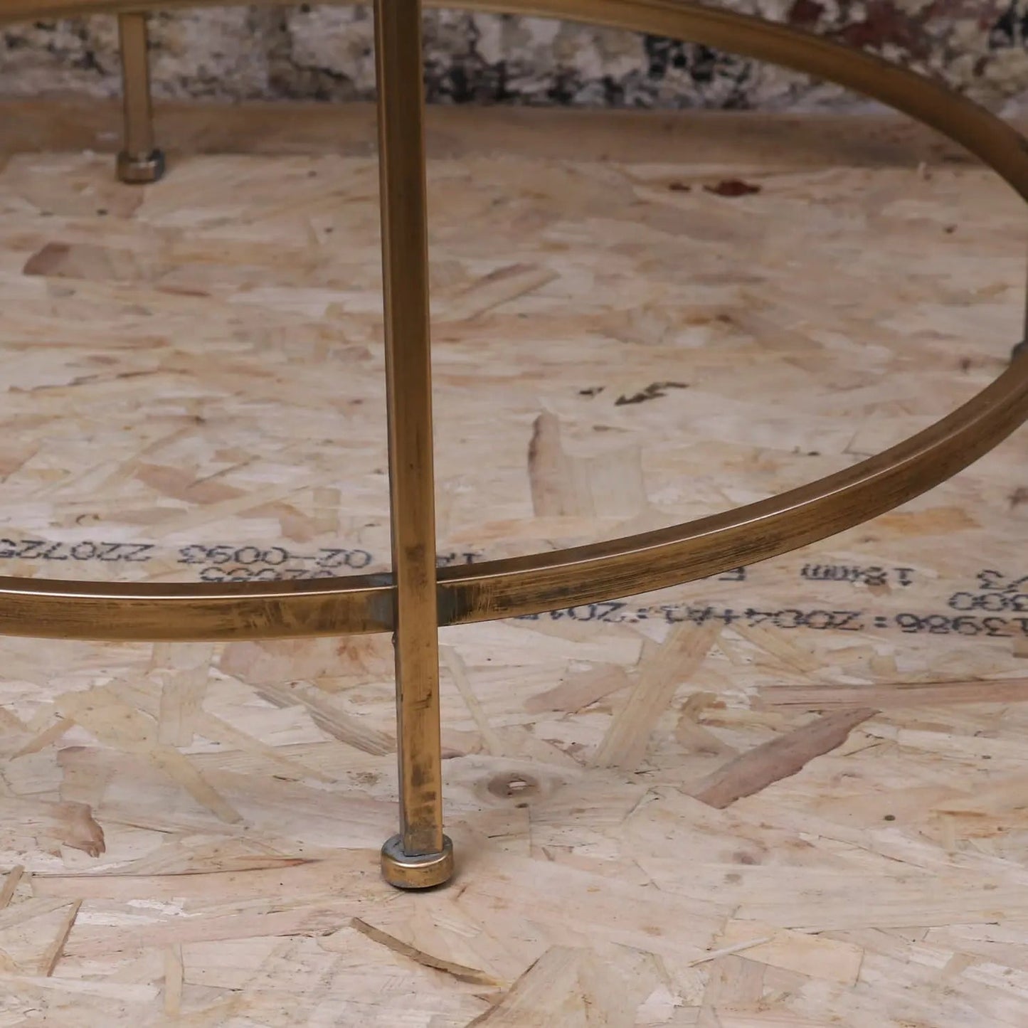 Belagavi Tree Design Set of 2 Round Side Tables Gold