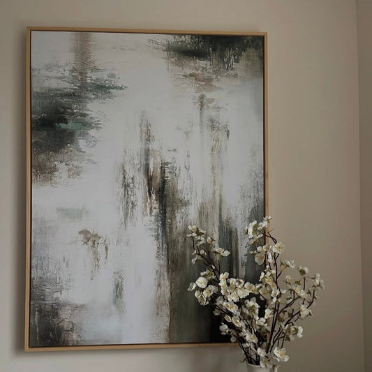 Verde I Portrait Framed Printed Canvas