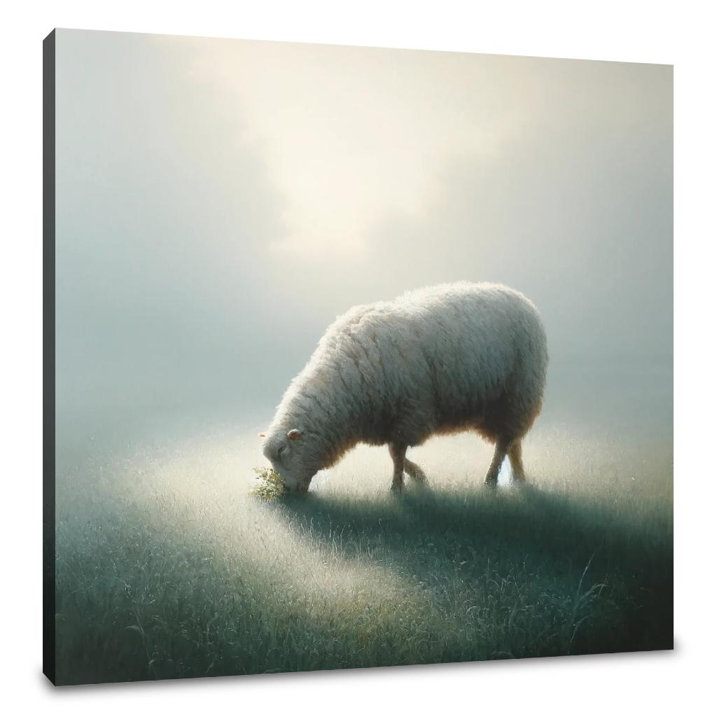 Misty Dawn Grazing Canvas