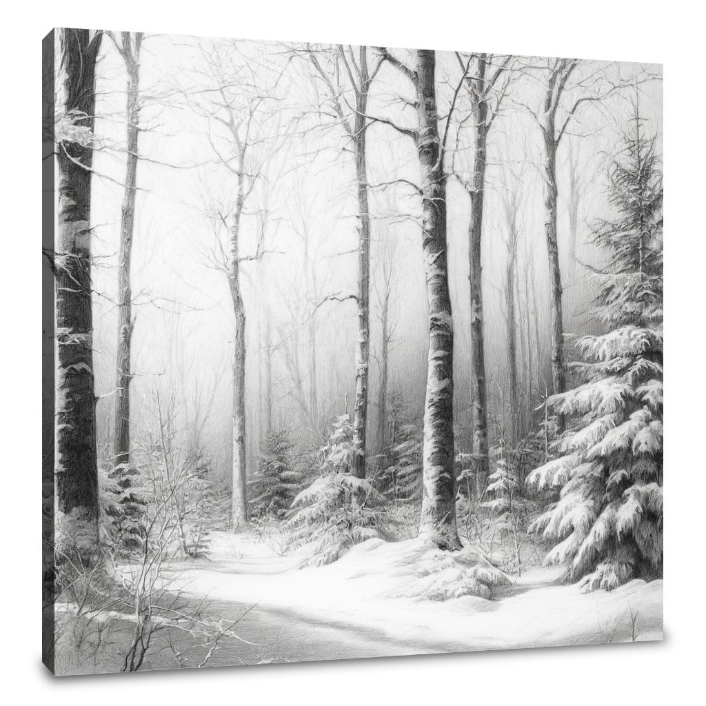 Winter's Quiet Sketch Canvas
