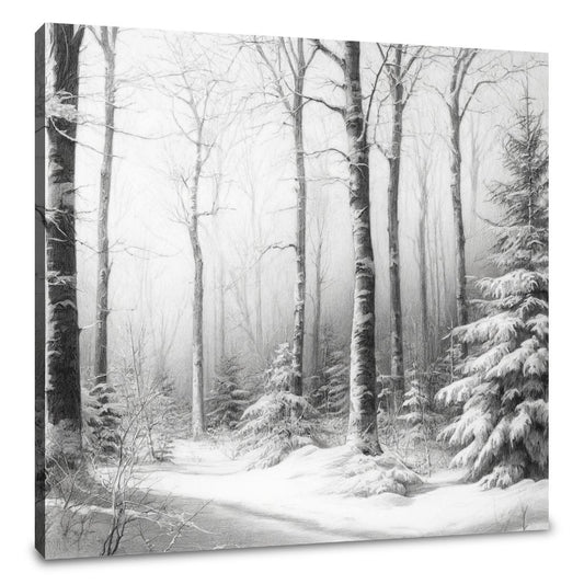 Winter's Quiet Sketch Canvas