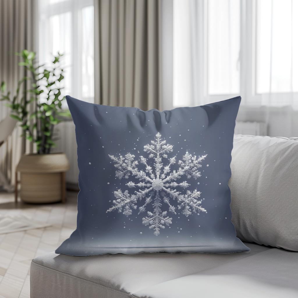 Snowfall Serenity Cotton Cushion