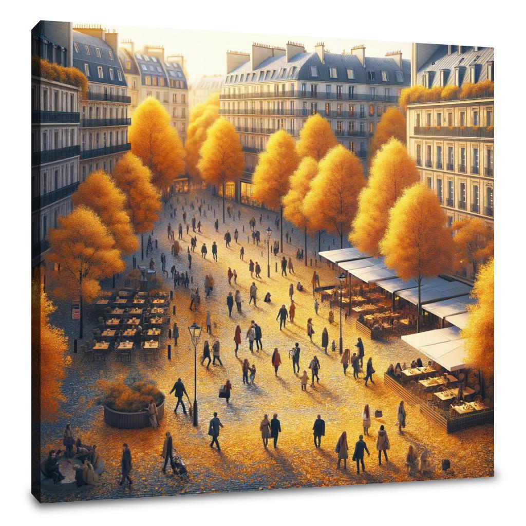Autumn City Square Canvas