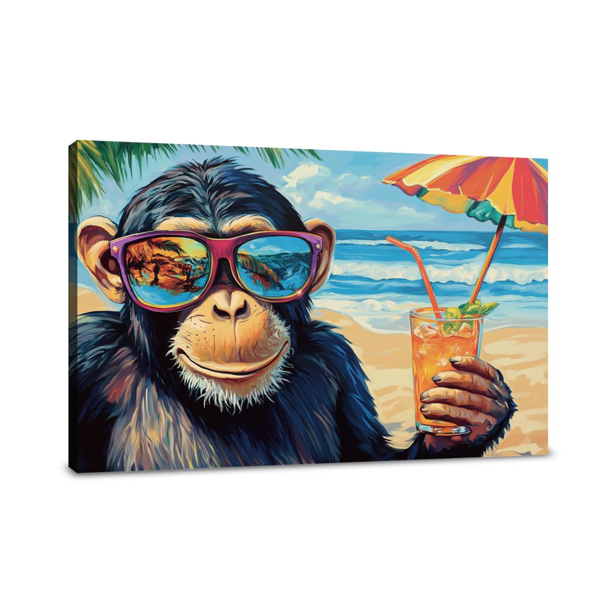 Cheeky Monkey Beach Canvas
