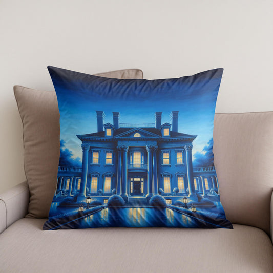 Twilight Grace Mansion Cotton Cushion