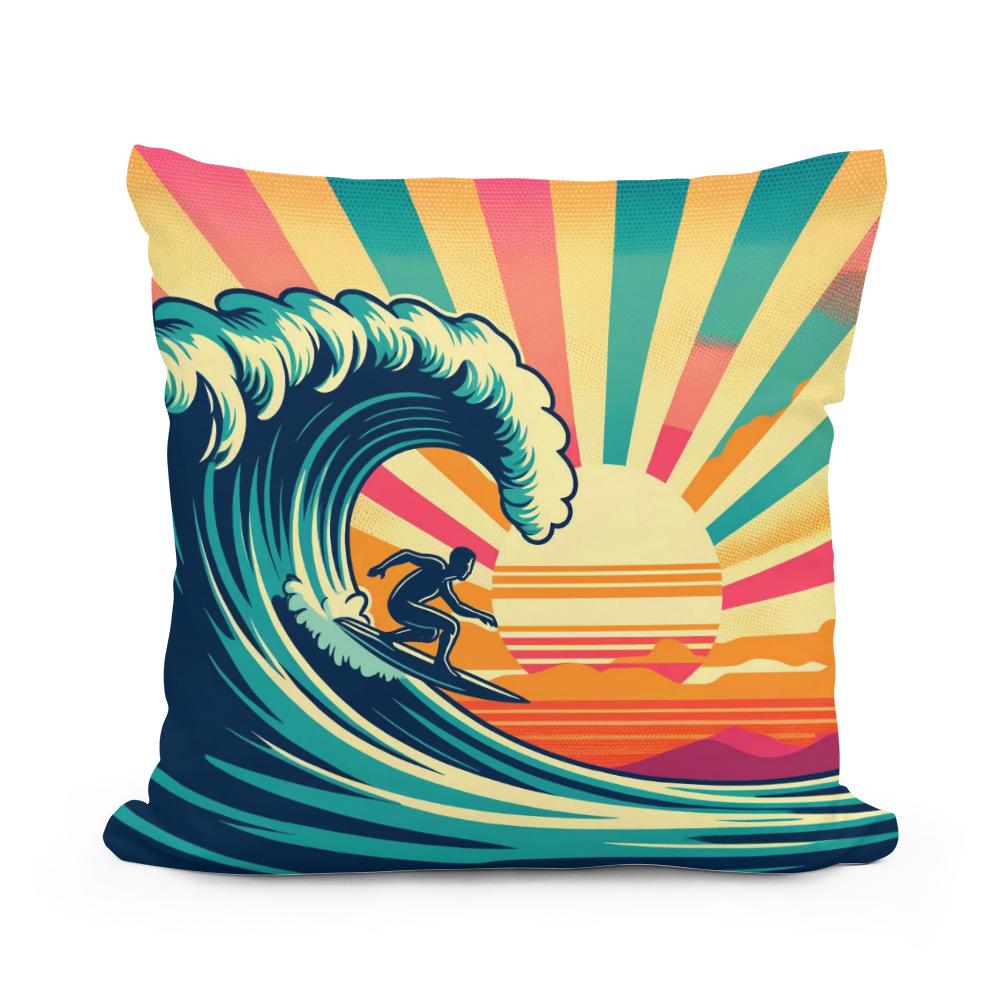 Sunset Surf Spectacle Cotton Cushion