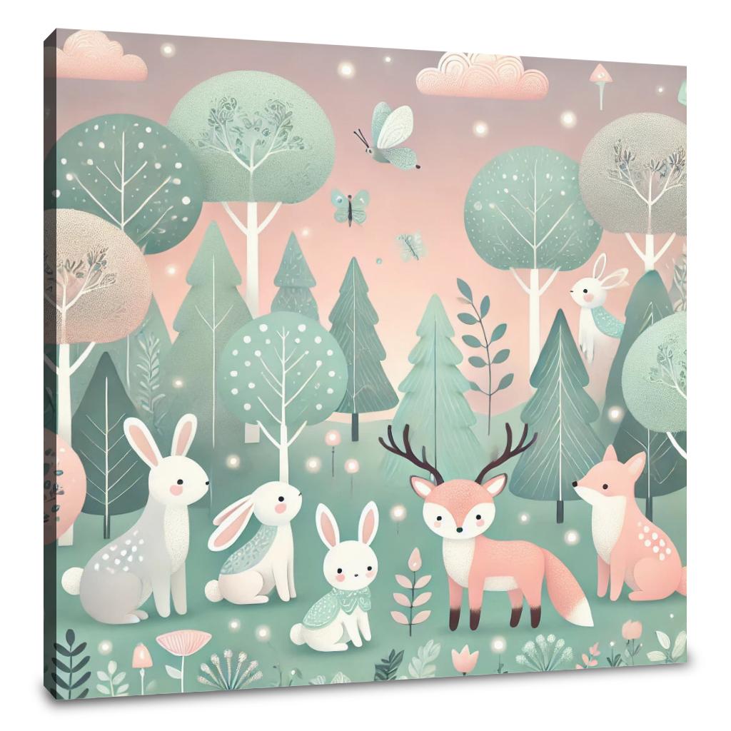 Pastel Woodland Canvas