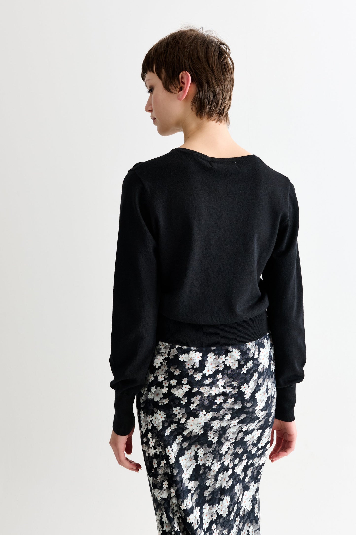 Ives Bow Trimmed Cardigan - Black