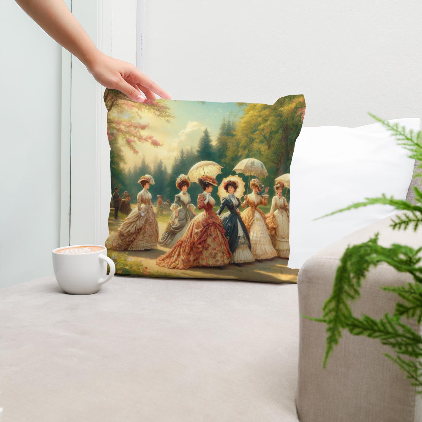 Victorian Spring Elegance Cotton Cushion