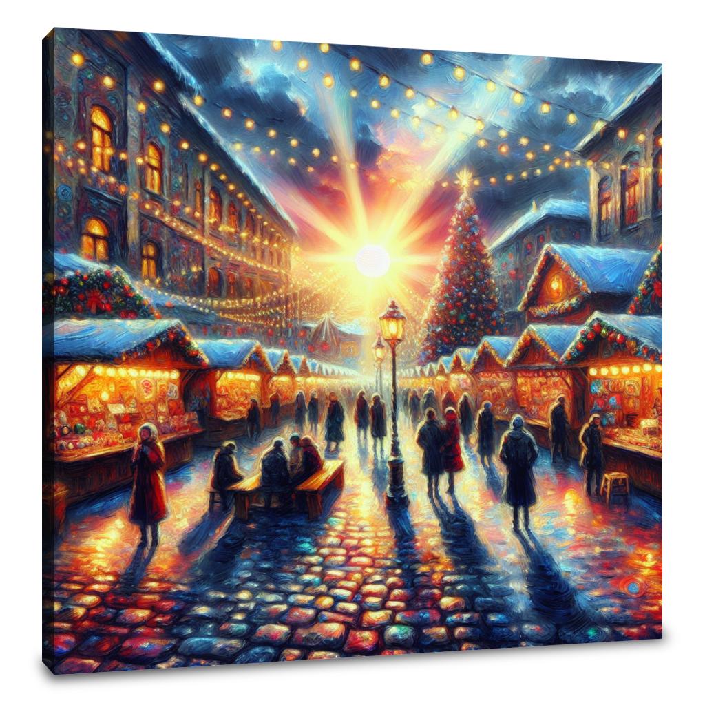 Melancholy at the Christmas Market Canvas