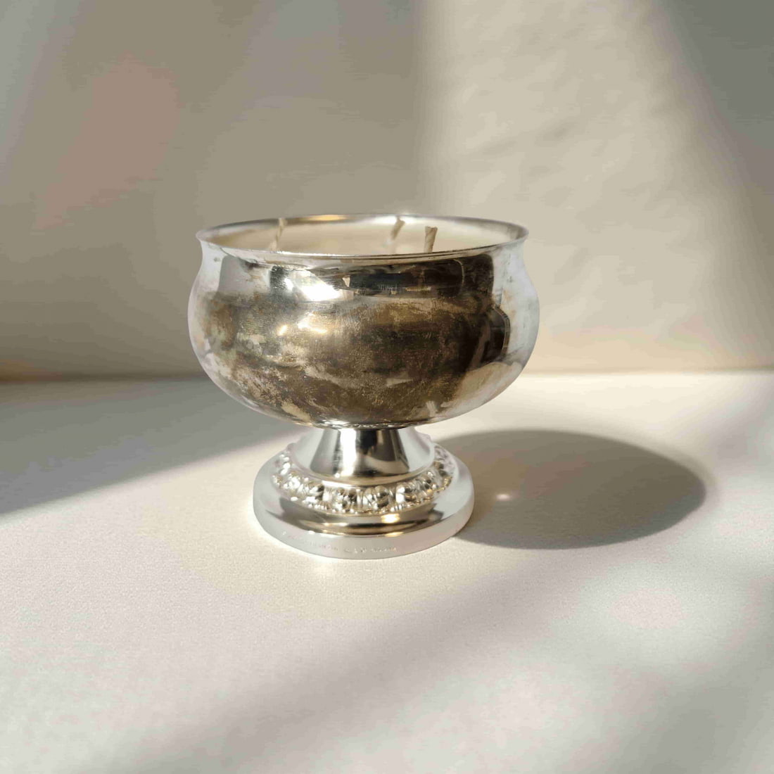 Ianthe Silver Rose Bowl Candle