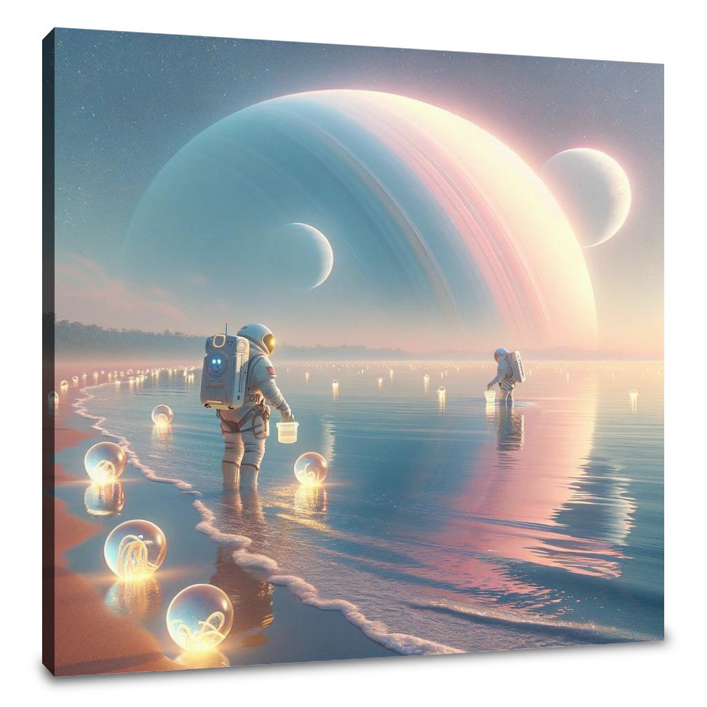 Twin Moon Beach Exploration Canvas