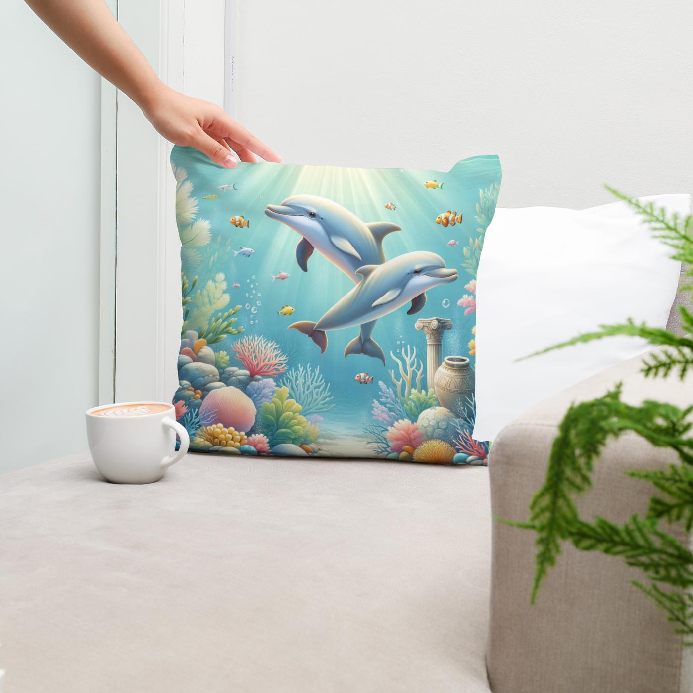 Dolphin Dreamland Cotton Cushion