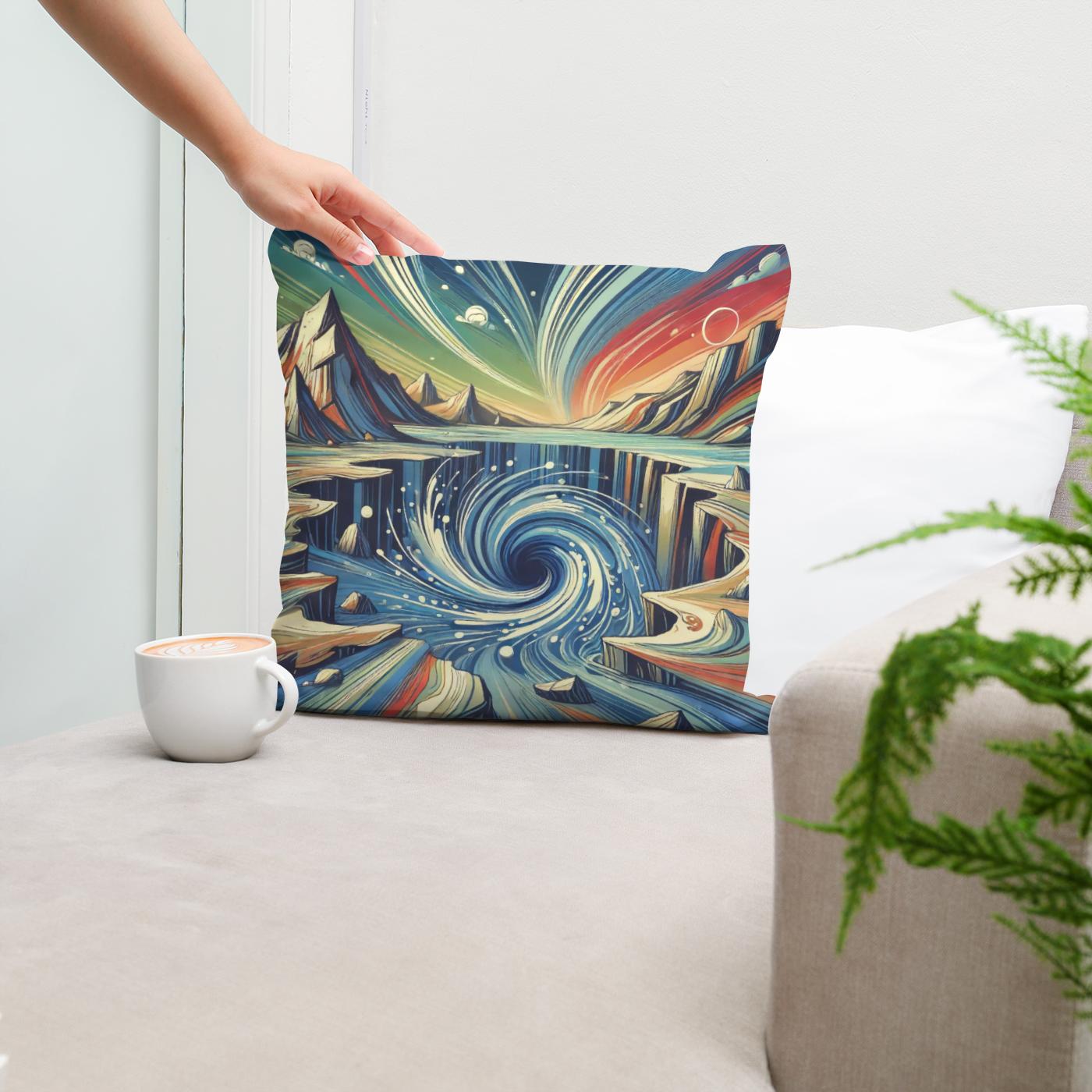 Oceanic Vortex Cotton Cushion