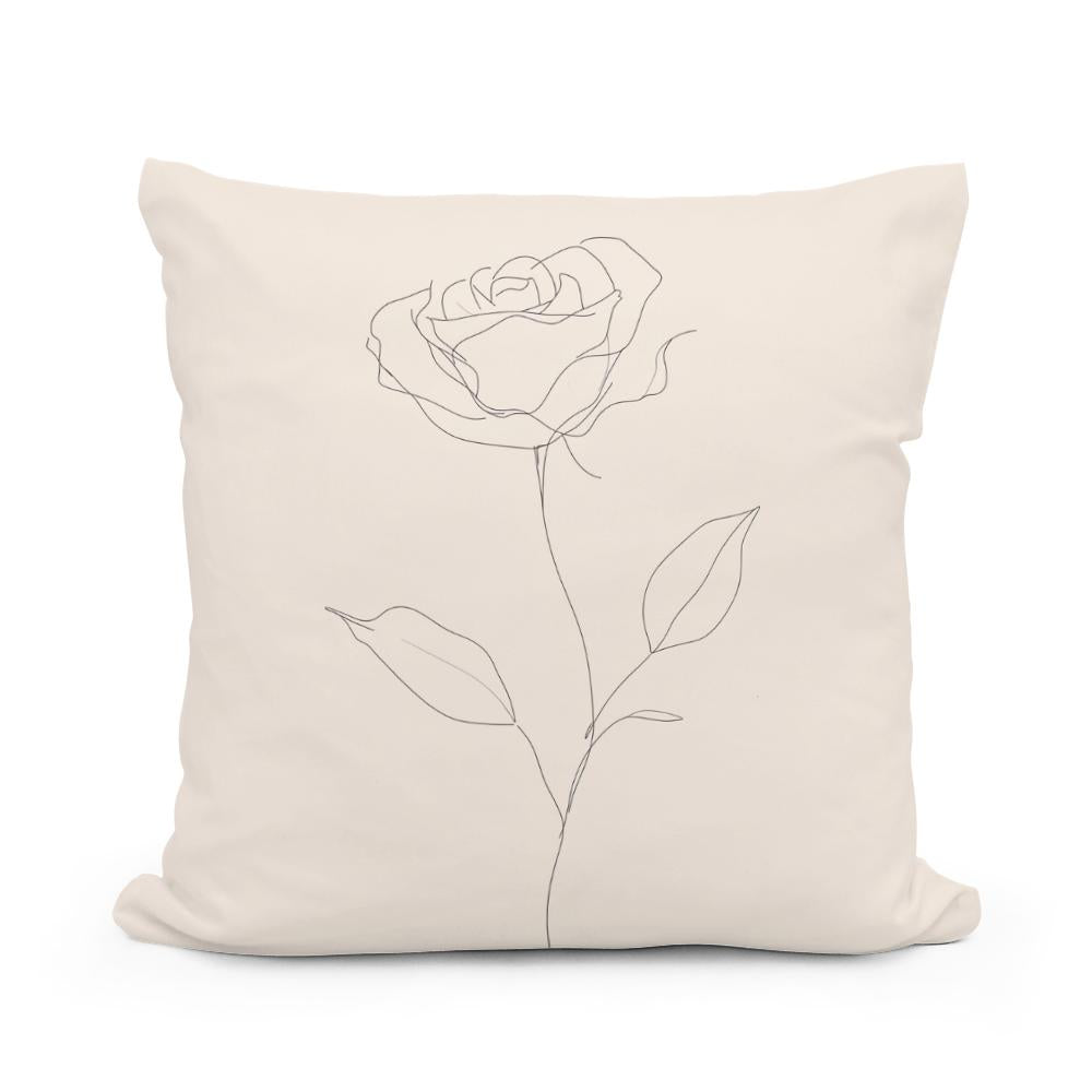 Elegant Rose Cotton Cushion
