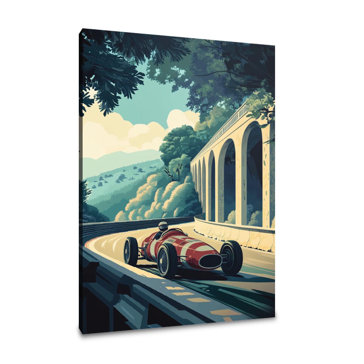 Racing Car Under Bridge Canvas