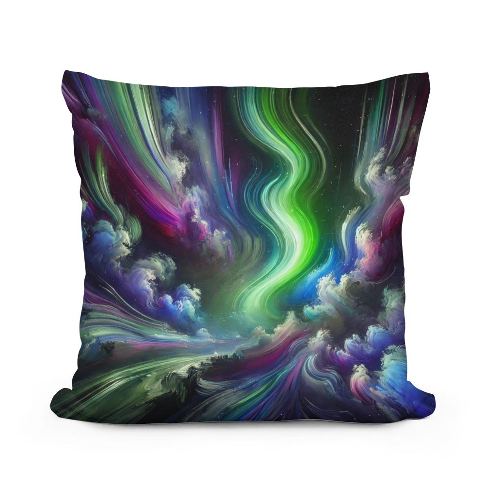 Dreamlike Northern Lights Cotton Cushion