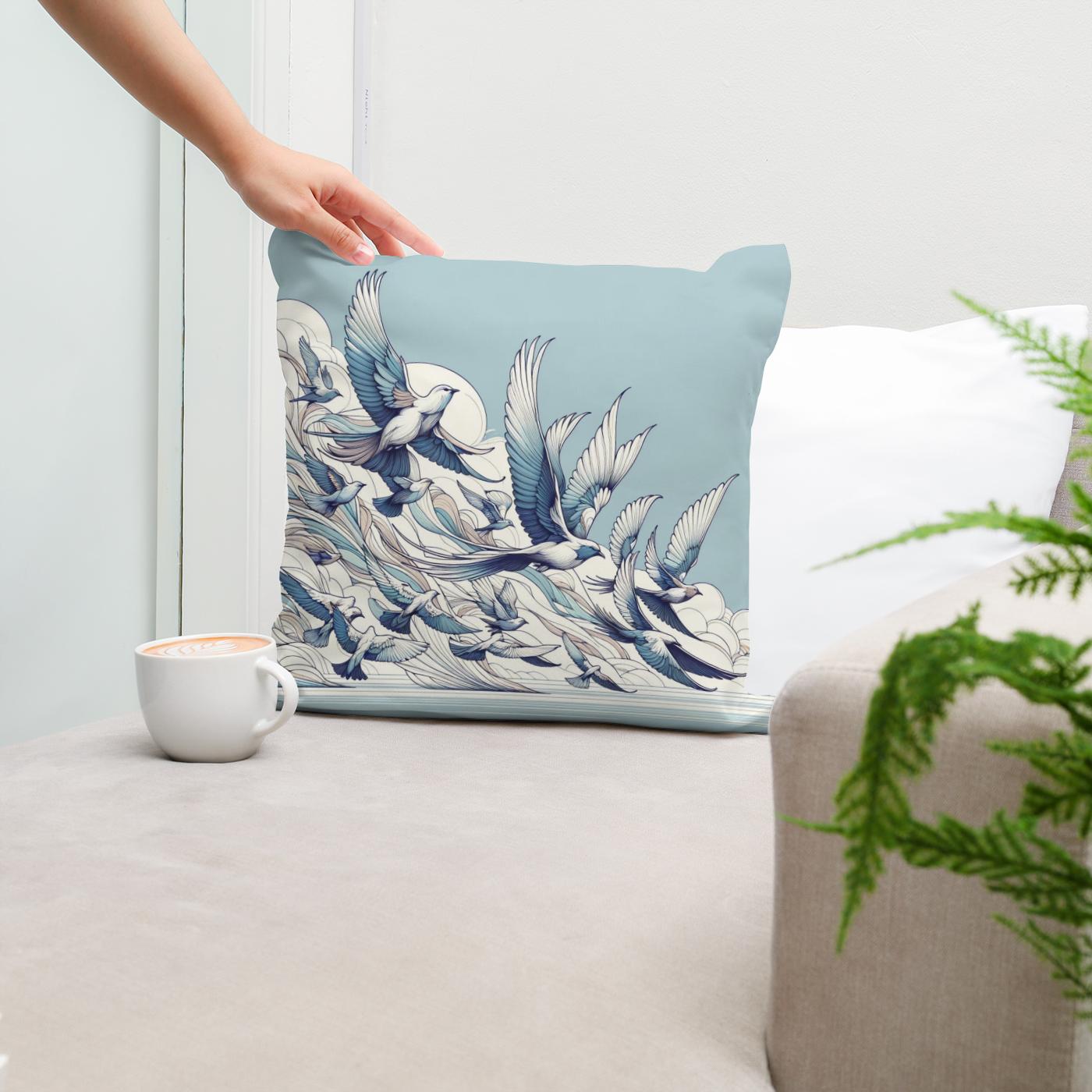 Avian Elegance Cotton Cushion