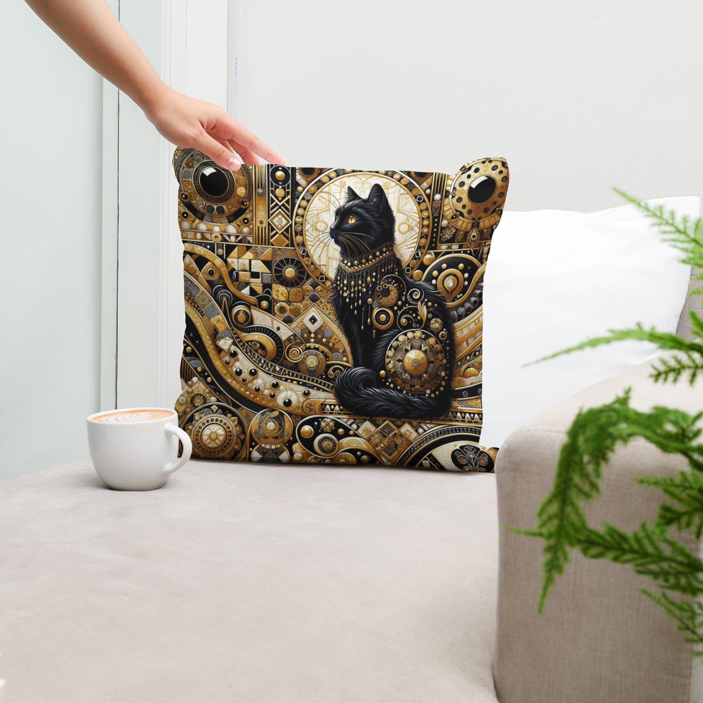 Majesty in Monochrome Cotton Cushion