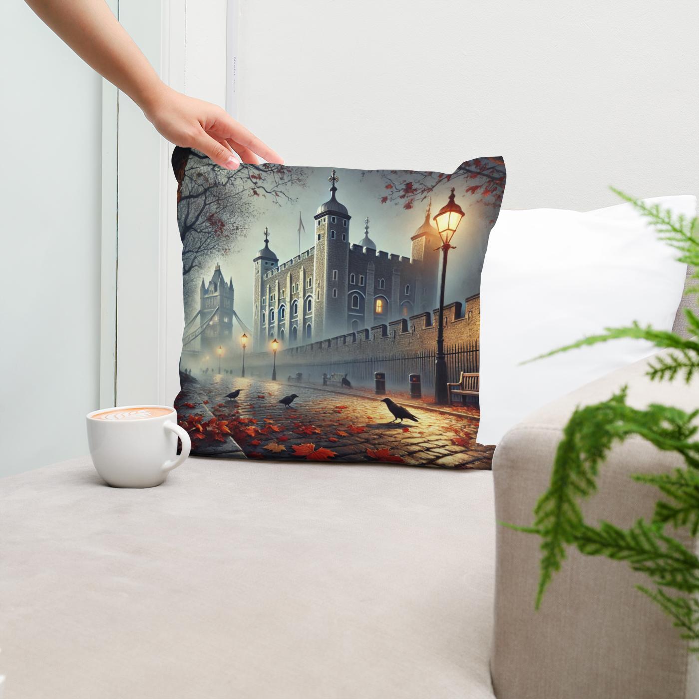Foggy Tower London Cotton Cushion
