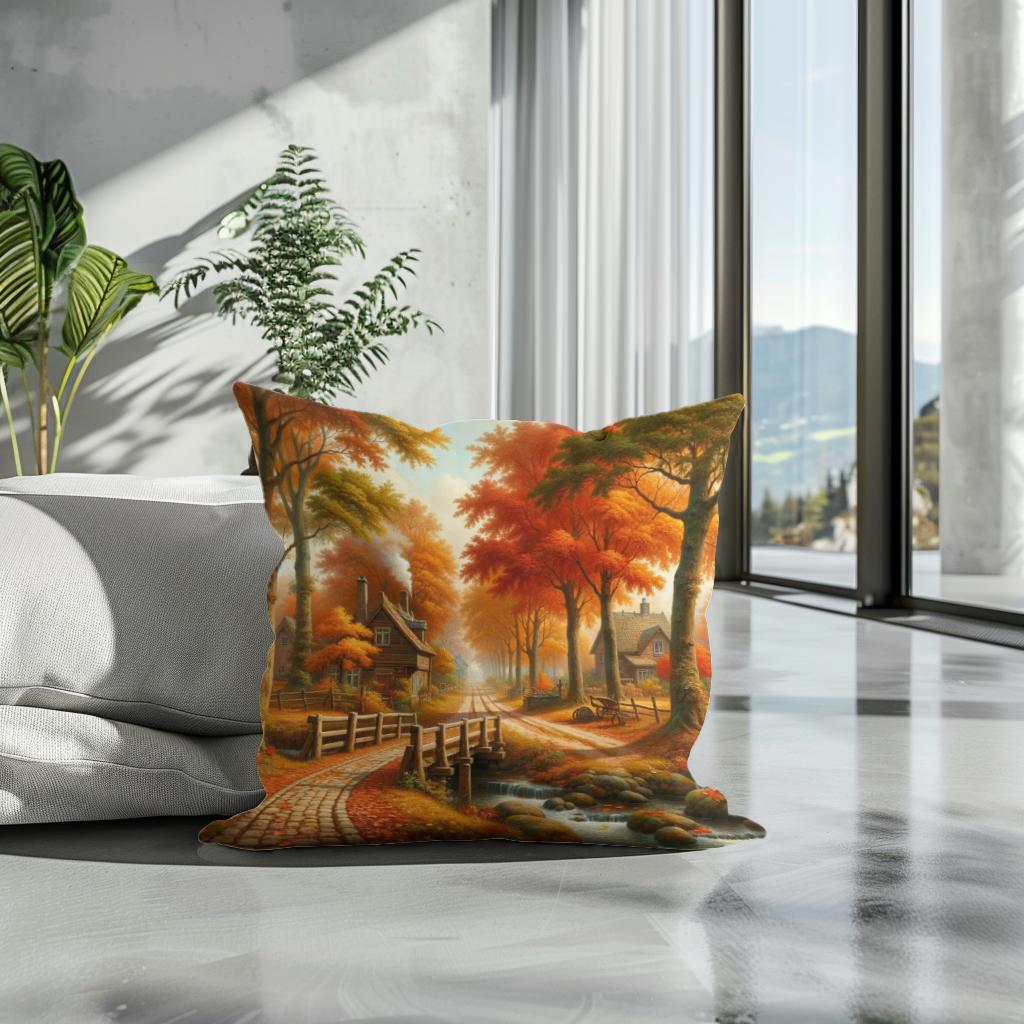 Autumn Lane Cotton Cushion