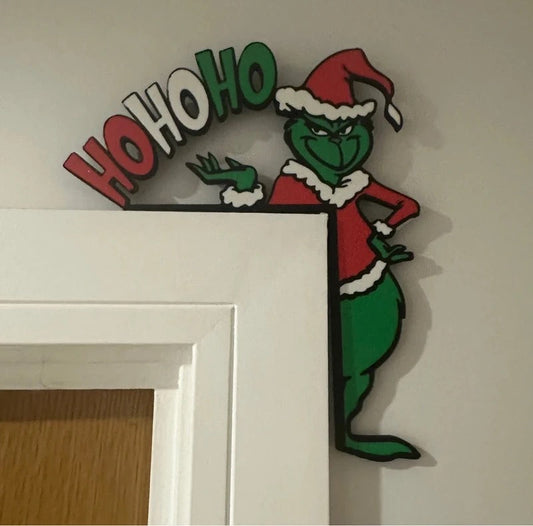 Grinch Door Corner or Light Switch Topper | Christmas Sign | Xmas Decoration | Festive Wall Art