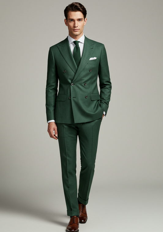 Green Double-Breasted Suit