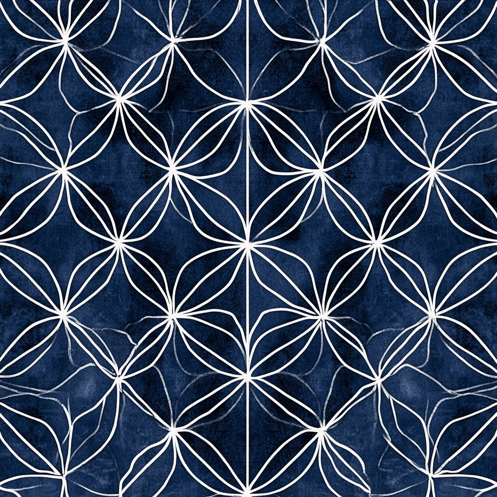 Indigo Geometric Harmony Cotton Cushion