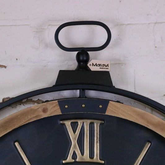 Industrial Extra Large Cog Clock Black and Gold