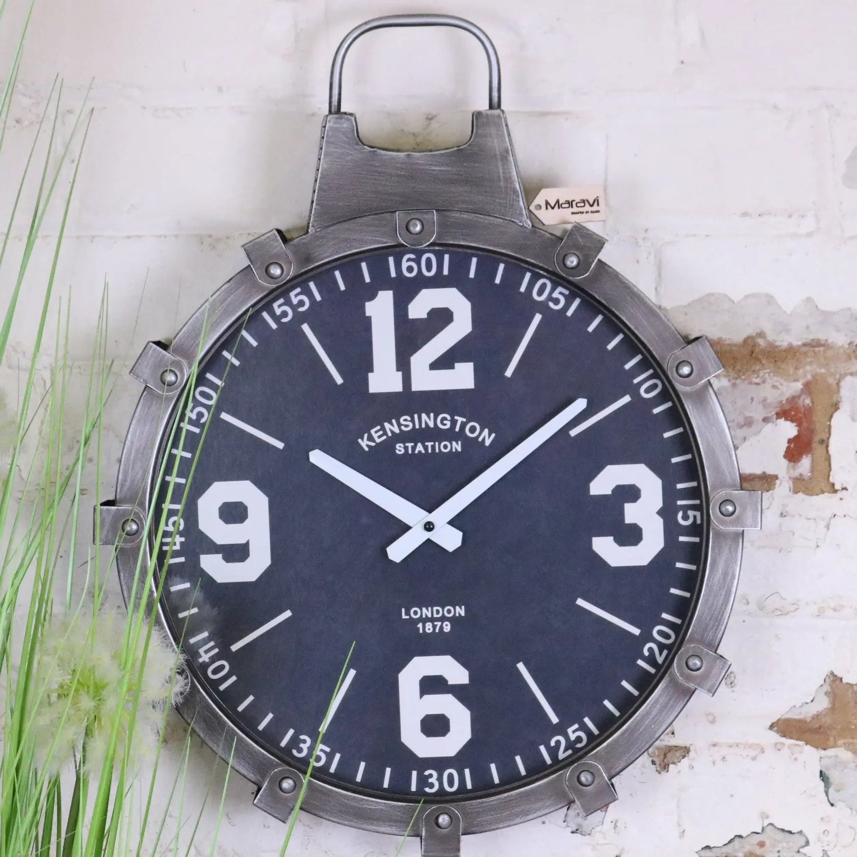 Industrial Style Wall Clock Gunmetal Grey Photo Inspiration