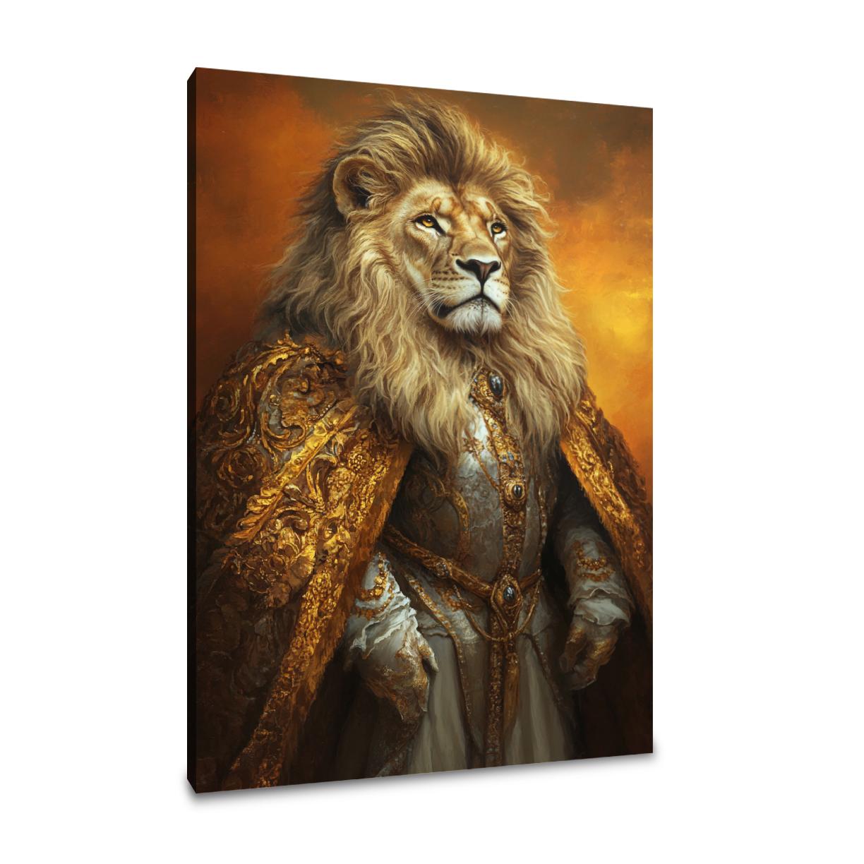 Regal Lion Sunset Canvas