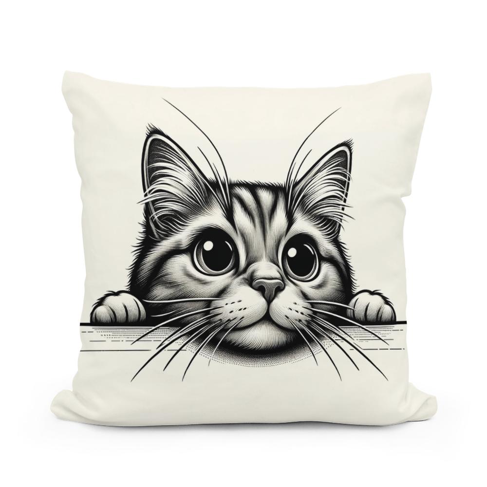 Curious Cat Cotton Cushion